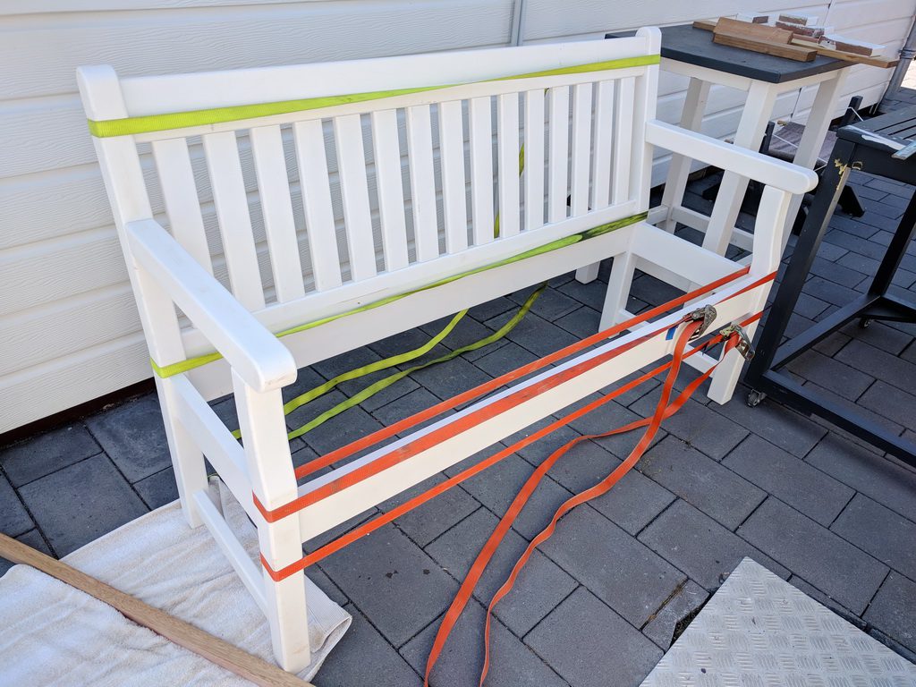 verleimen Gartenbank